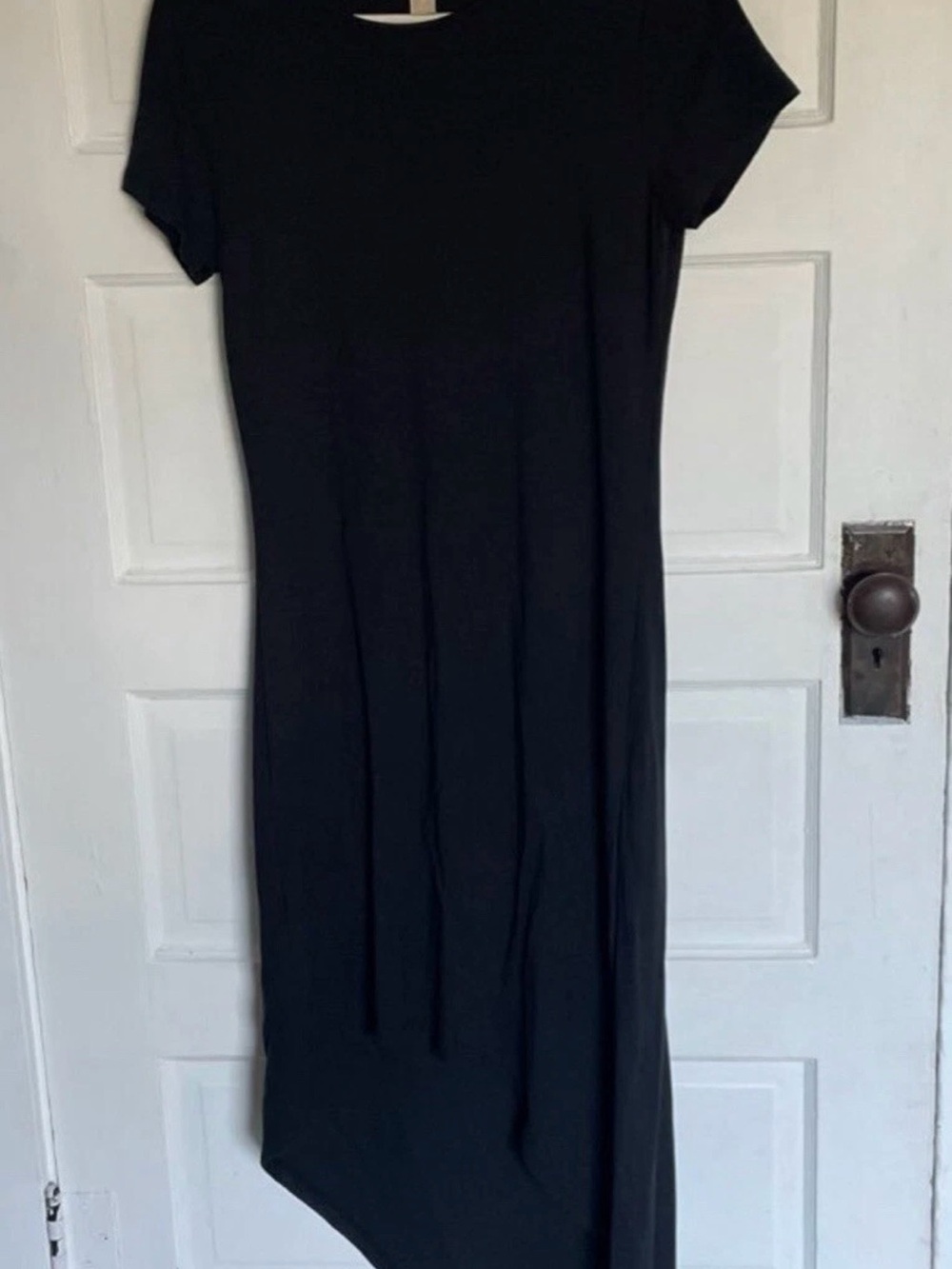 Michael Kors Black Asymmetrical Hem Short-Sleeve Dress